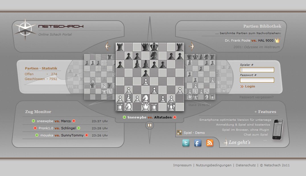 Impression der Netschach Startseite aus dem Jahr 2011
